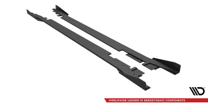Street Pro Seitenschweller passend für Ford Mondeo Sport Mk5 FL / Fusion Sport Mk2 FL schwarz matt + Hochglanz Flaps