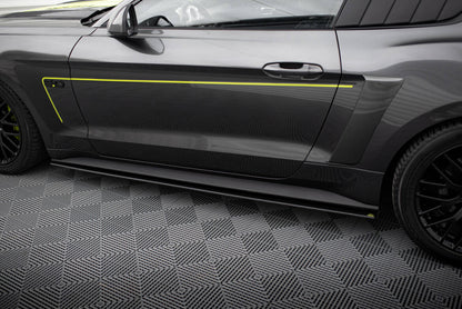 Street Pro Seitenschweller passend für Ford Mustang GT Mk6 schwarz matt