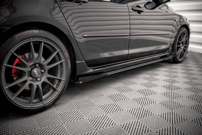 Street Pro Seitenschweller passend für Mazda 3 MPS Mk1 schwarz matt + Hochglanz Flaps