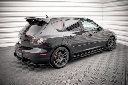 Street Pro Seitenschweller passend für Mazda 3 MPS Mk1 schwarz matt + Hochglanz Flaps