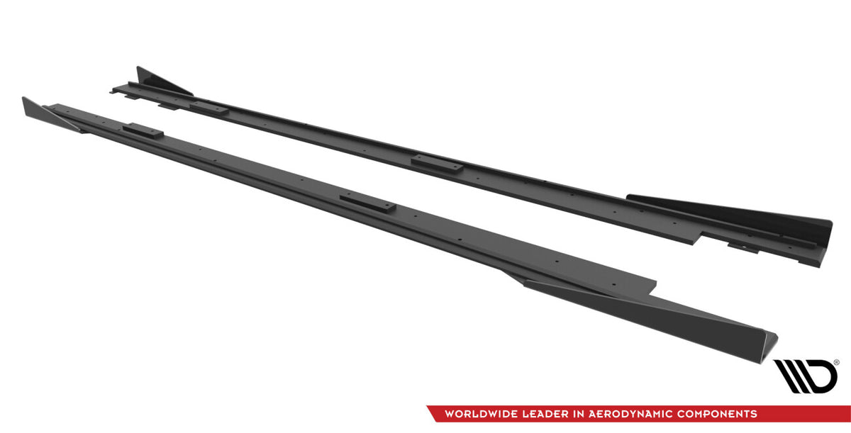 Street Pro Seitenschweller passend für Mazda 3 MPS Mk1 schwarz matt + Hochglanz Flaps