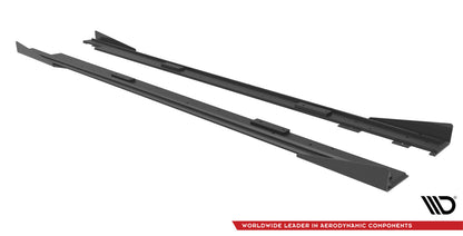 Street Pro Seitenschweller passend für Mazda 3 MPS Mk1 schwarz matt + Hochglanz Flaps