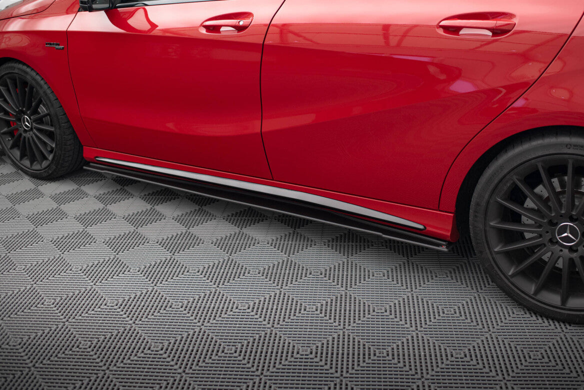 Street Pro Seitenschweller passend für Mercedes A 45 AMG W176 FL schwarz matt