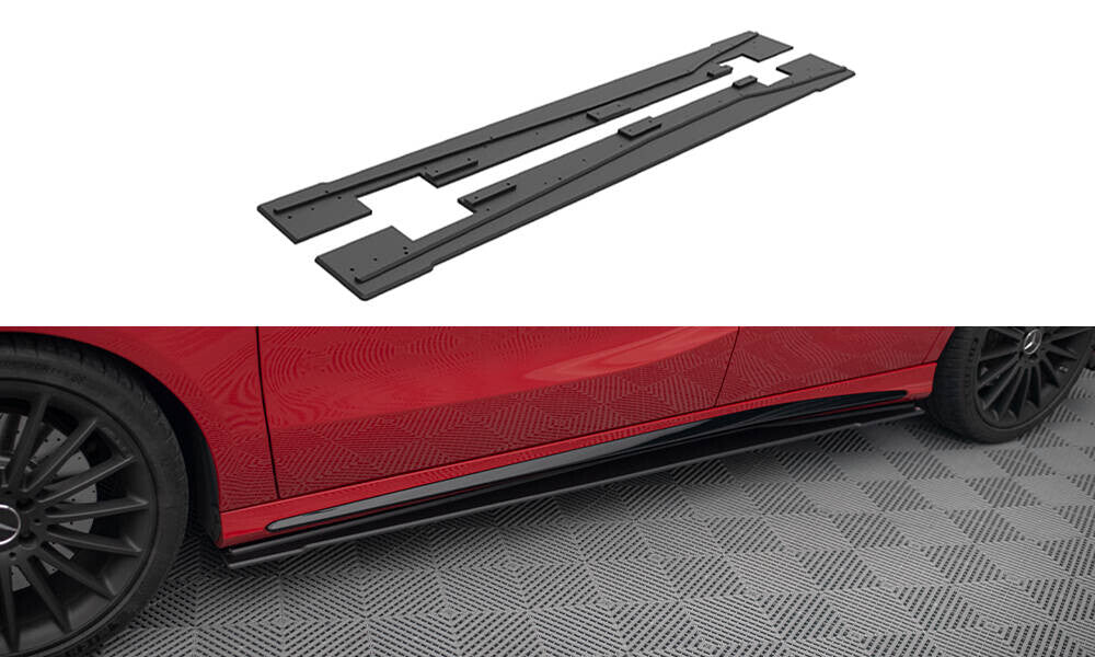 Street Pro Seitenschweller passend für Mercedes A 45 AMG W176 FL schwarz matt