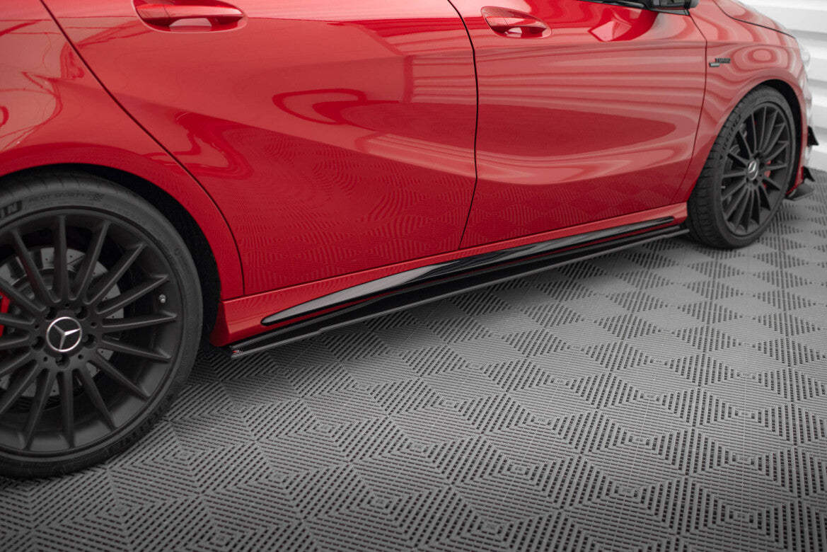 Street Pro Seitenschweller passend für Mercedes A 45 AMG W176 FL schwarz matt