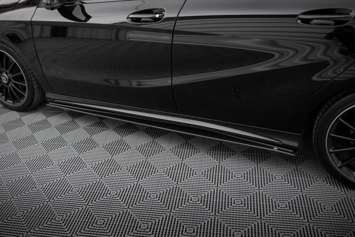 Street Pro Seitenschweller passend für Mercedes A AMG-Line W176 FL schwarz matt