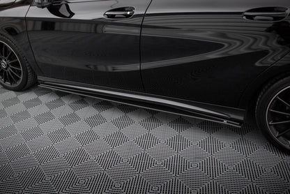 Street Pro Seitenschweller passend für Mercedes A AMG-Line W176 FL schwarz matt