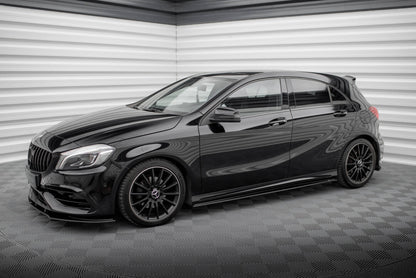 Street Pro Seitenschweller passend für Mercedes A AMG-Line W176 FL schwarz matt