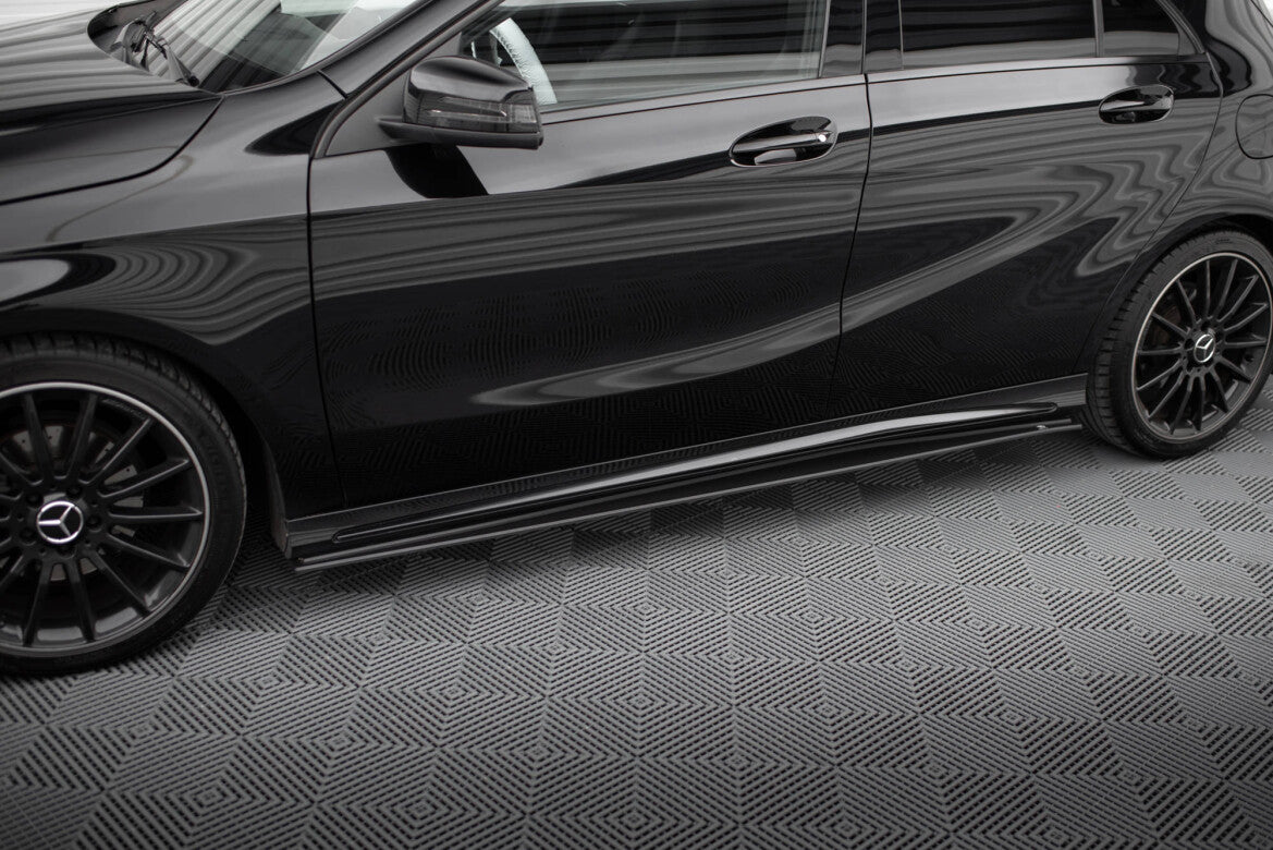 Street Pro Seitenschweller passend für Mercedes A AMG-Line W176 FL schwarz matt