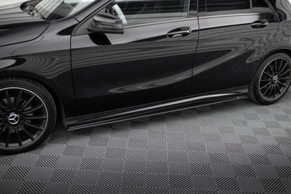 Street Pro Seitenschweller passend für Mercedes A AMG-Line W176 FL schwarz matt