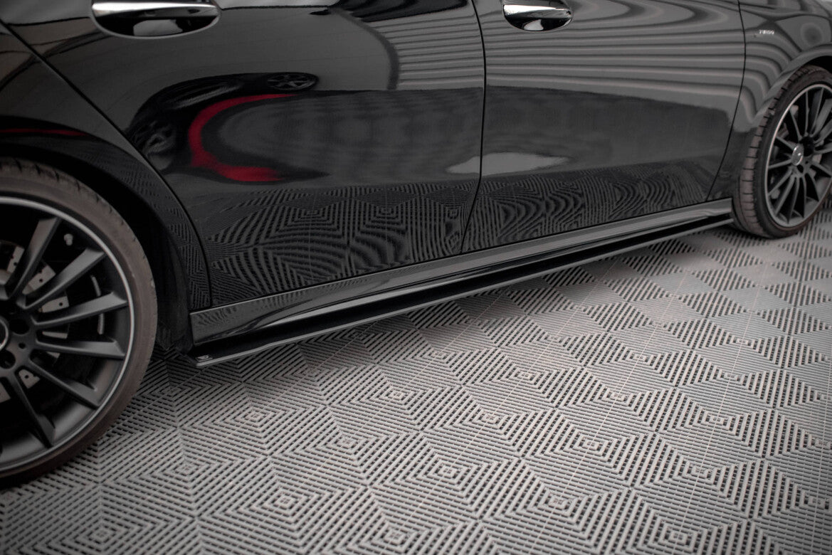 Street Pro Seitenschweller passend für Mercedes A35 AMG / AMG-Line Aero Pack W177 schwarz matt