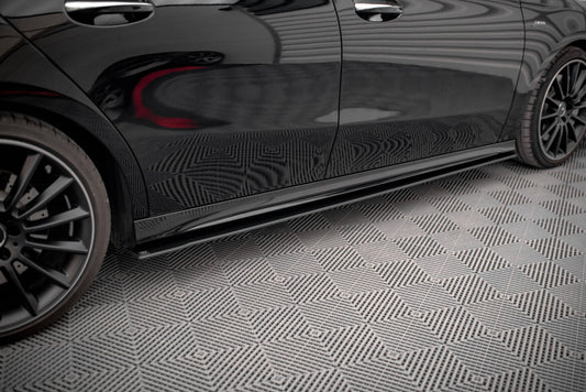 Street Pro Seitenschweller passend für Mercedes A35 AMG / AMG-Line Aero Pack W177 schwarz matt