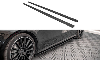 Street Pro Seitenschweller passend für Mercedes A35 AMG / AMG-Line Aero Pack W177 schwarz matt