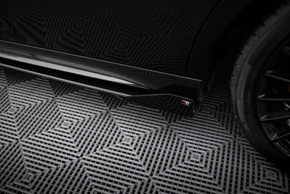 Street Pro Seitenschweller passend für Mercedes-AMG A35 W177 FL schwarz matt + Hochglanz Flaps