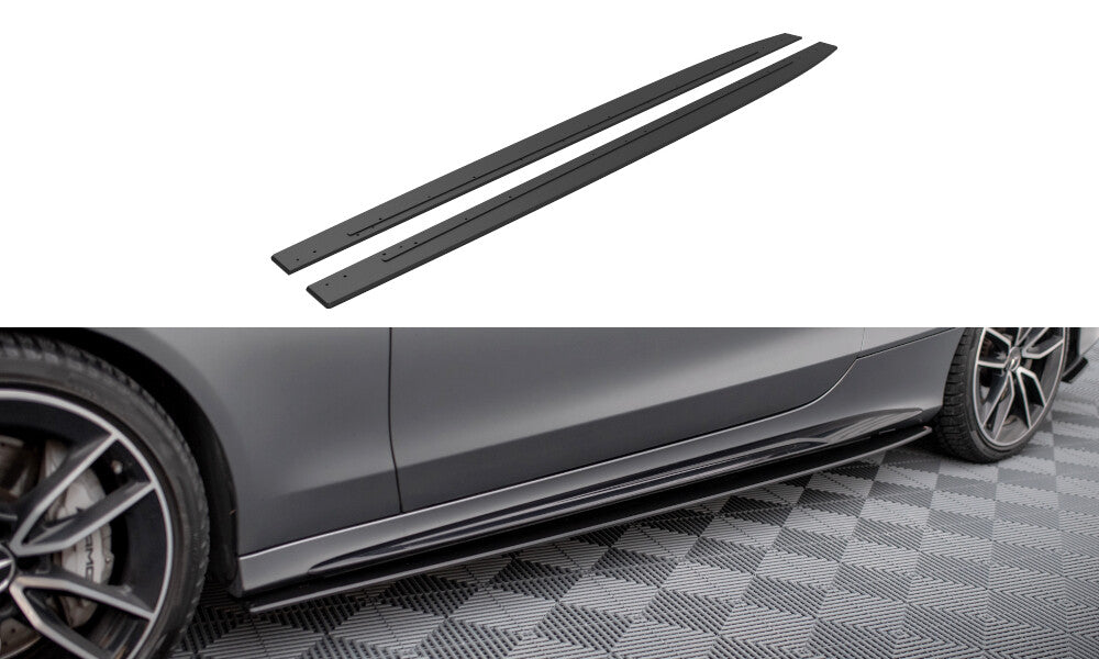 Street Pro Seitenschweller passend für Mercedes-AMG C43 Coupe / Cabrio C205 FL / A205 FL schwarz matt