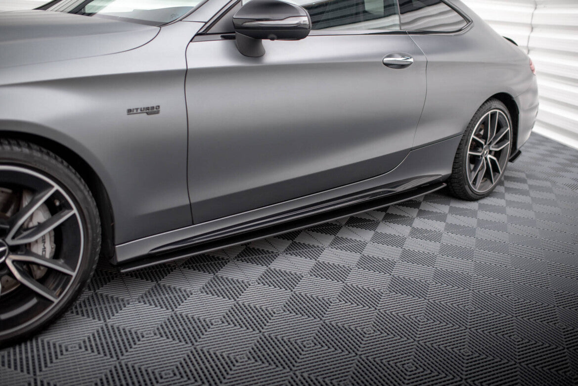 Street Pro Seitenschweller passend für Mercedes-AMG C43 Coupe / Cabrio C205 FL / A205 FL schwarz matt