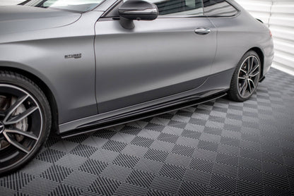 Street Pro Seitenschweller passend für Mercedes-AMG C43 Coupe / Cabrio C205 FL / A205 FL schwarz matt