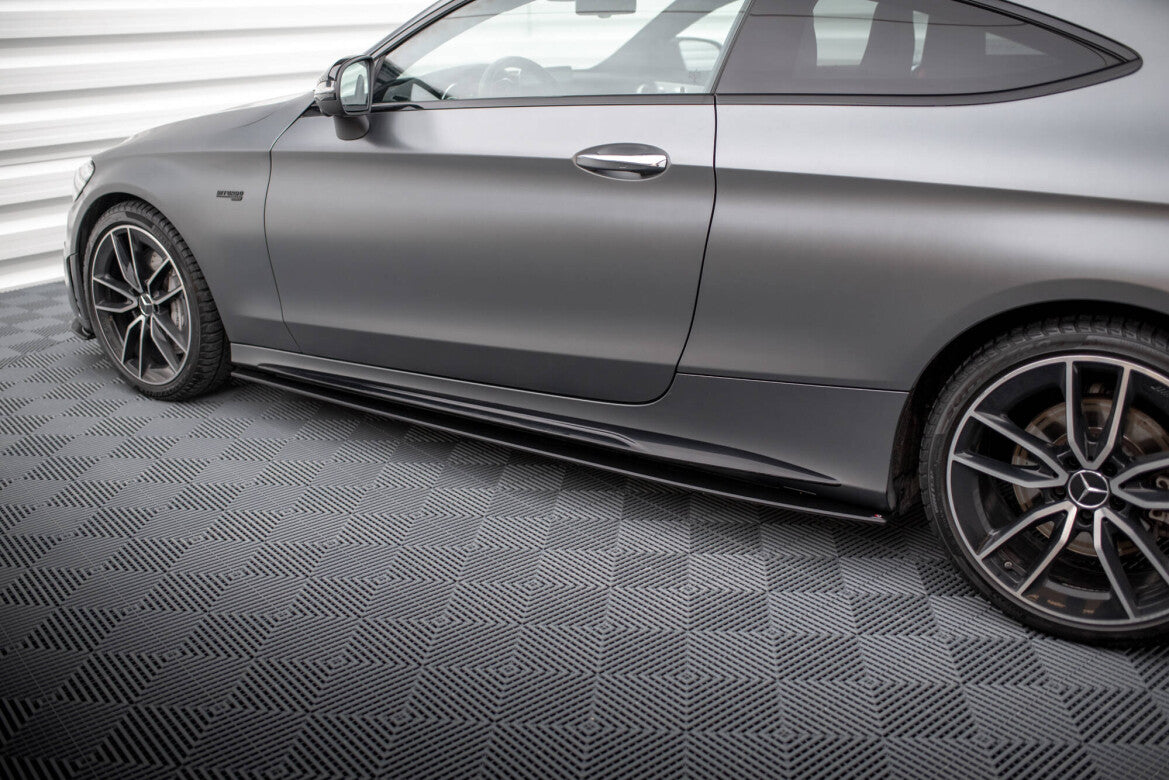 Street Pro Seitenschweller passend für Mercedes-AMG C43 Coupe / Cabrio C205 FL / A205 FL schwarz matt