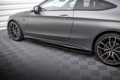 Street Pro Seitenschweller passend für Mercedes-AMG C43 Coupe / Cabrio C205 FL / A205 FL schwarz matt