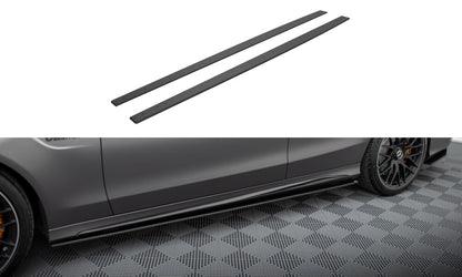 Street Pro Seitenschweller passend für Mercedes-AMG C63 Limousine / Kombi W205 FL schwarz matt