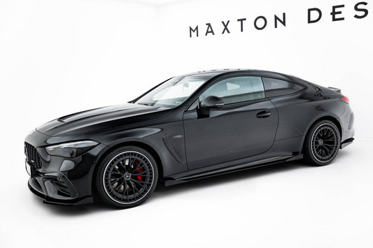 Street Pro Seitenschweller passend für Mercedes-AMG CLE 53 Aero C236 schwarz matt + Hochglanz Flaps