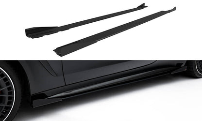 Street Pro Seitenschweller passend für Mercedes-AMG CLE 53 Aero C236 schwarz matt + Hochglanz Flaps