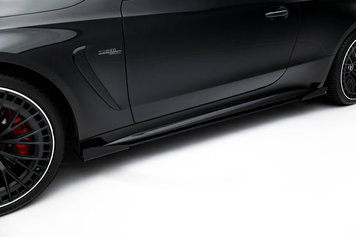 Street Pro Seitenschweller passend für Mercedes-AMG CLE 53 Aero C236 schwarz matt + Hochglanz Flaps