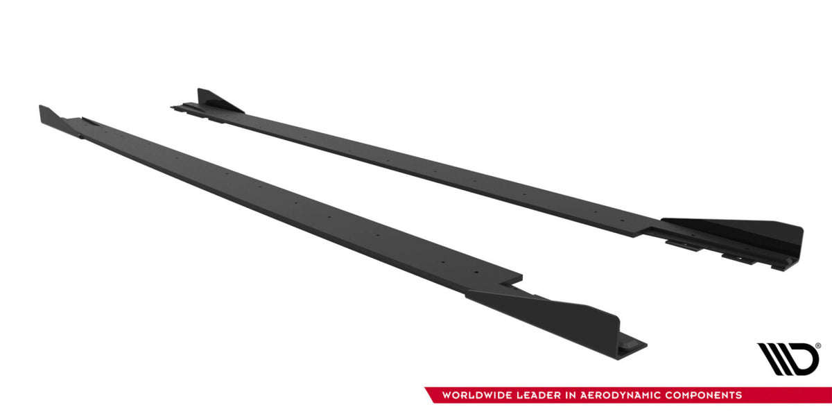 Street Pro Seitenschweller passend für Mercedes-AMG CLE 53 Aero C236 schwarz matt + Hochglanz Flaps