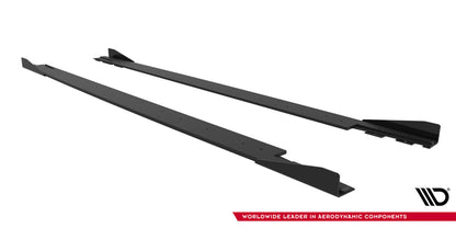Street Pro Seitenschweller passend für Mercedes-AMG CLE 53 Aero C236 schwarz matt + Hochglanz Flaps