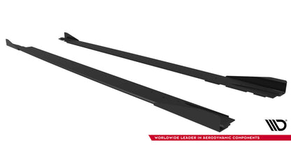 Street Pro Seitenschweller passend für Mercedes-AMG CLE 53 Aero C236 schwarz matt + Hochglanz Flaps
