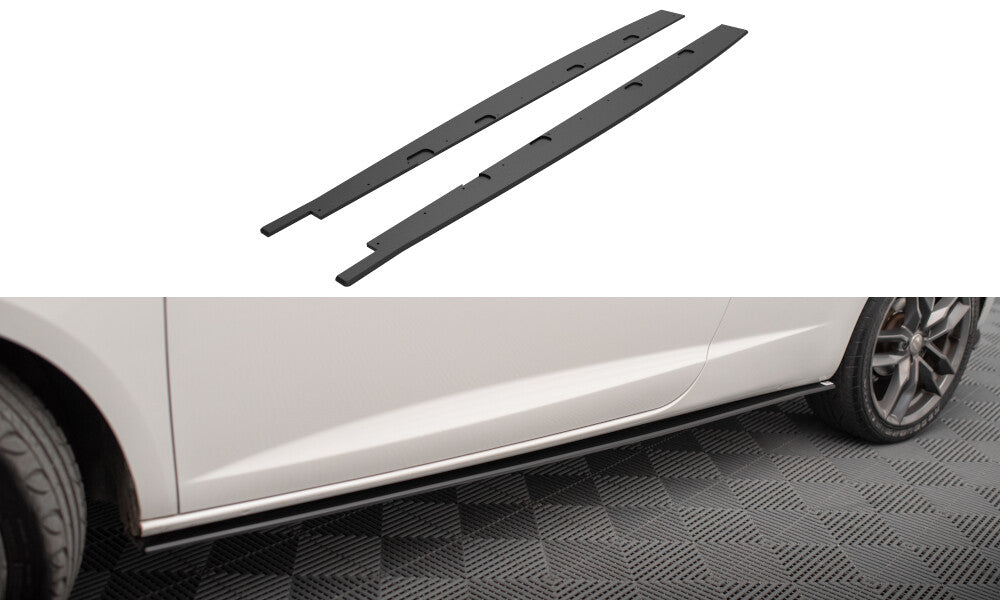 Street Pro Seitenschweller passend für Seat Ibiza CUPRA Sport Coupe Mk4 schwarz matt