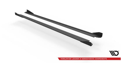 Street Pro Seitenschweller passend für Seat Leon FR Mk4 schwarz matt Hochglanz + Flaps