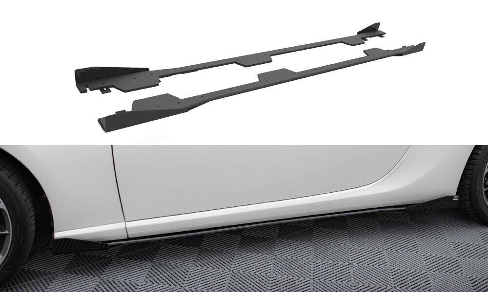 Street Pro Seitenschweller passend für Subaru BRZ Mk1 / Mk1 FL schwarz matt + Hochglanz Flaps
