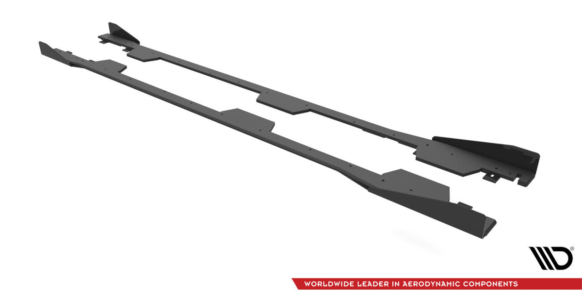 Street Pro Seitenschweller passend für Subaru BRZ Mk1 / Mk1 FL schwarz matt + Hochglanz Flaps