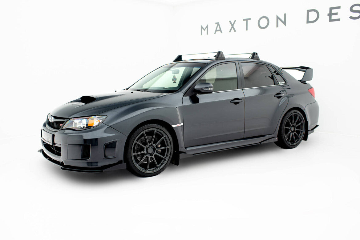 Street Pro Seitenschweller passend für Subaru Impreza WRX STI Mk3 FL schwarz matt + Hochglanz Flaps