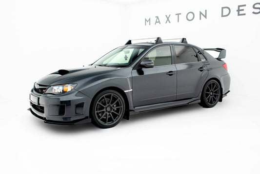 Street Pro Seitenschweller passend für Subaru Impreza WRX STI Mk3 FL schwarz matt + Hochglanz Flaps