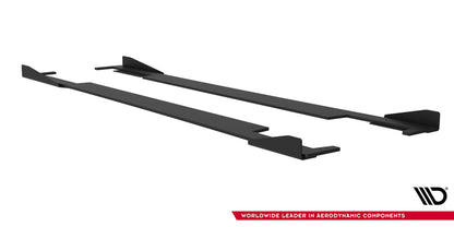 Street Pro Seitenschweller passend für Subaru Impreza WRX STI Mk3 FL schwarz matt + Hochglanz Flaps