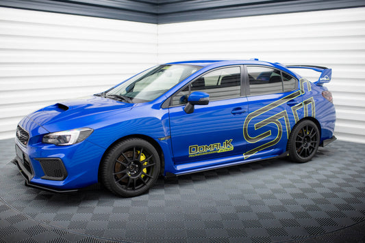 Street Pro Seitenschweller passend für Subaru WRX STI Mk1 schwarz matt + Hochglanz Flaps