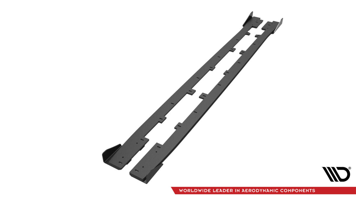Street Pro Seitenschweller passend für Subaru WRX STI Mk1 schwarz matt + Hochglanz Flaps