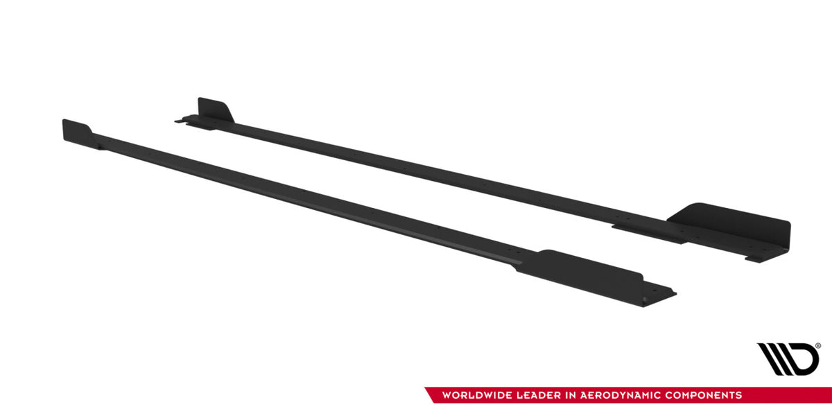 Street Pro Seitenschweller passend für Toyota GR Corolla Mk12 schwarz matt + Hochglanz Flaps