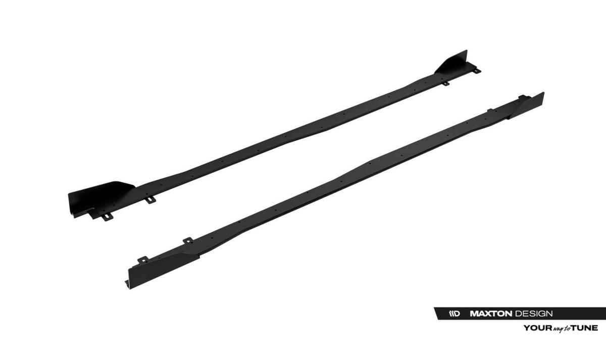 Street Pro Seitenschweller passend für Toyota GR Yaris Mk4 Facelift schwarz matt + Hochglanz Flaps
