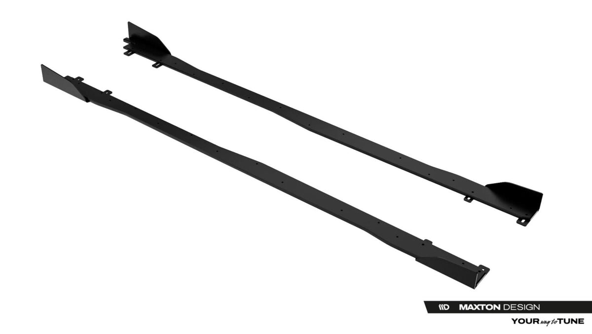 Street Pro Seitenschweller passend für Toyota GR Yaris Mk4 Facelift schwarz matt + Hochglanz Flaps