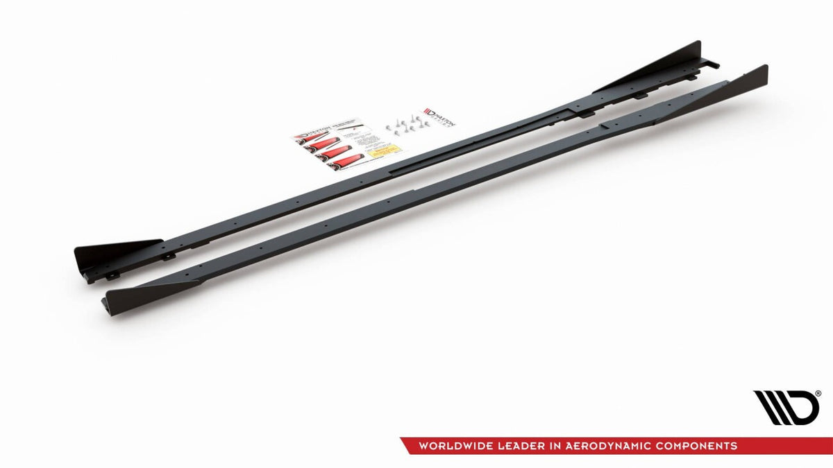 Street Pro Seitenschweller passend für Toyota GR Yaris Mk4 schwarz matt Hochglanz + Flaps