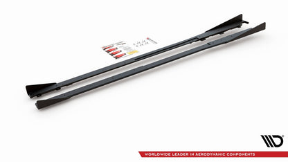 Street Pro Seitenschweller passend für Toyota GR Yaris Mk4 schwarz matt Hochglanz + Flaps