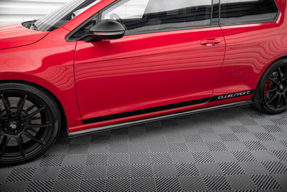 Street Pro Seitenschweller passend für VW Golf 7 GTI CLUBSPORT schwarz matt