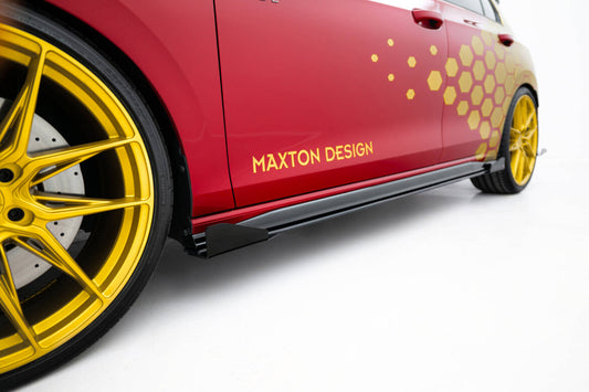 Street Pro Seitenschweller passend für VW Golf GTI Clubsport Mk8 FL schwarz matt Hochglanz + Flaps
