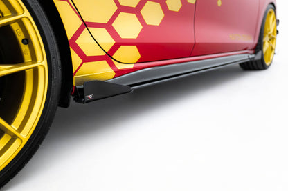 Street Pro Seitenschweller passend für VW Golf GTI Clubsport Mk8 FL schwarz matt Hochglanz + Flaps