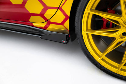 Street Pro Seitenschweller passend für VW Golf GTI Clubsport Mk8 FL schwarz matt Hochglanz + Flaps