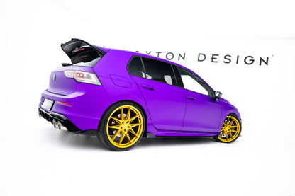 Street Pro Seitenschweller passend für VW Golf R Hatchback Mk8 / Mk8 FL schwarz matt + Hochglanz Flaps