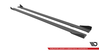 Street Pro Seitenschweller passend für VW Golf R Mk7 schwarz matt Hochglanz + Flaps